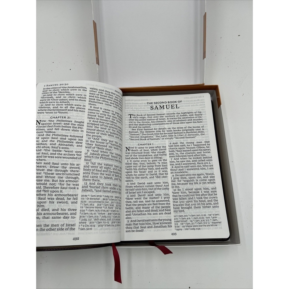 KJV Bible Super Giant Print Red Letter Deluxe Reference New in Box - Picture 4 of 5